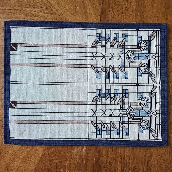 Rennie & Rose Arts & Crafts Floral Window Tapestry Table Runner & Placemats Set - Picture 13 of 16